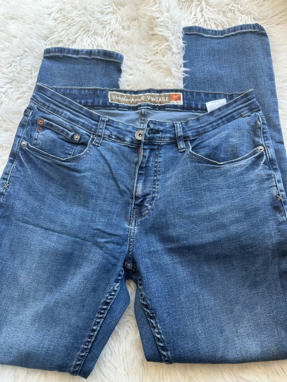 Weatherproof Women's Vintage Straight Leg Blue Jeans